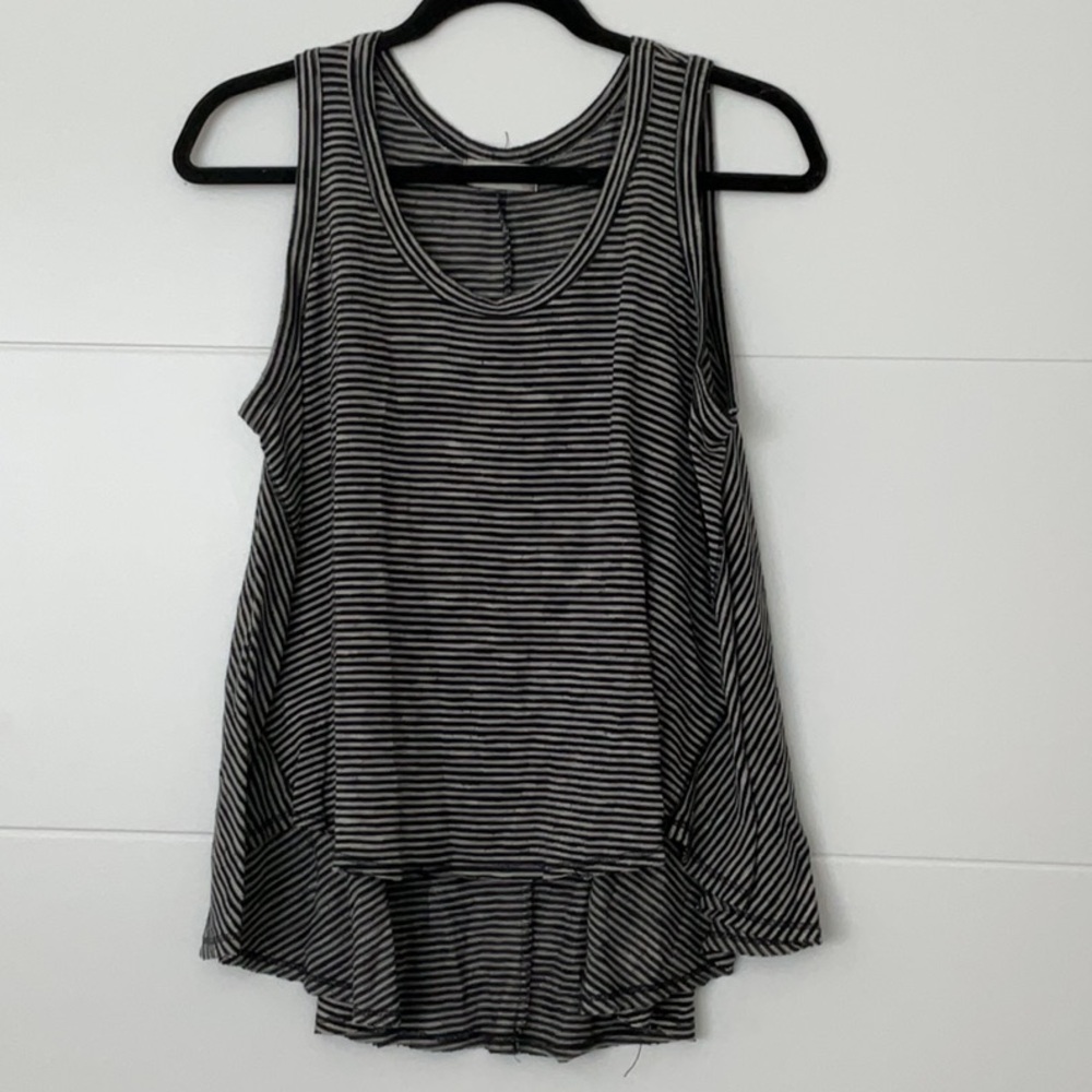 Altar'd State Asymmetrical Gray and Black Tank Top